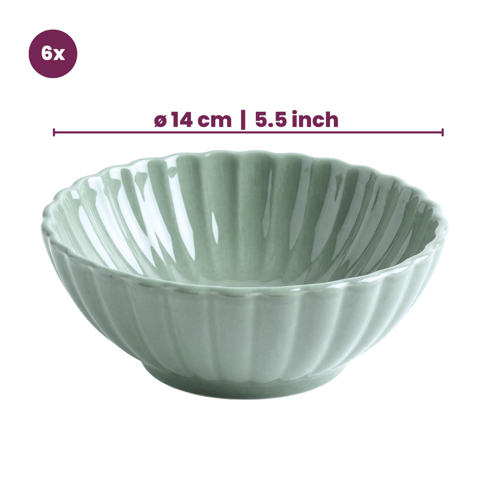 Cookinglife Dinnerware Set Cardida Green 18-piece / 6 people - 6 dinner plates, 6 side plates and 6 bowls