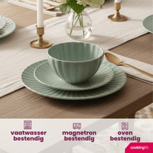 Cookinglife Dinnerware Set Cardida Green 18-piece / 6 people - 6 dinner plates, 6 side plates and 6 bowls