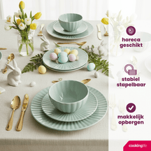 Cookinglife Dinnerware Set Cardida Green 18-piece / 6 people - 6 dinner plates, 6 side plates and 6 bowls