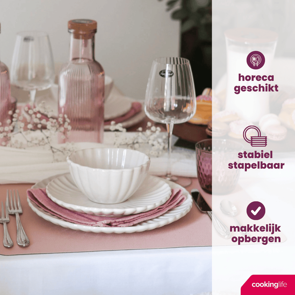 Cookinglife Dinnerware Set Cardida Off White 18-piece / 6 people - 6 dinner plates, 6 side plates, and 6 bowls