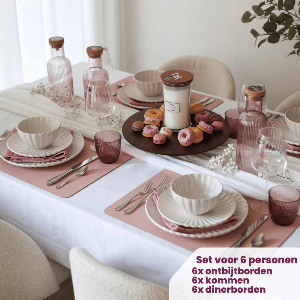 Cookinglife Dinnerware Set Cardida Off White 18-piece / 6 people - 6 dinner plates, 6 side plates, and 6 bowls