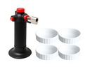 Cookinglife Crème Brûlée Set - Crème Brûlée Dishes ø 12 cm 4 Pieces + Crème Brûlée Torch