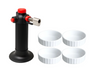 Cookinglife Crème Brûlée Set - Crème Brûlée Dishes ø 12 cm 4 Pieces + Crème Brûlée Torch