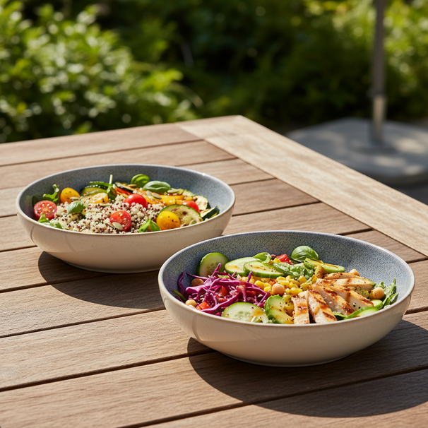 Cookinglife Deep Plates / Pasta Bowls Serene Blue Ø 23 cm - Stoneware - 4 pieces