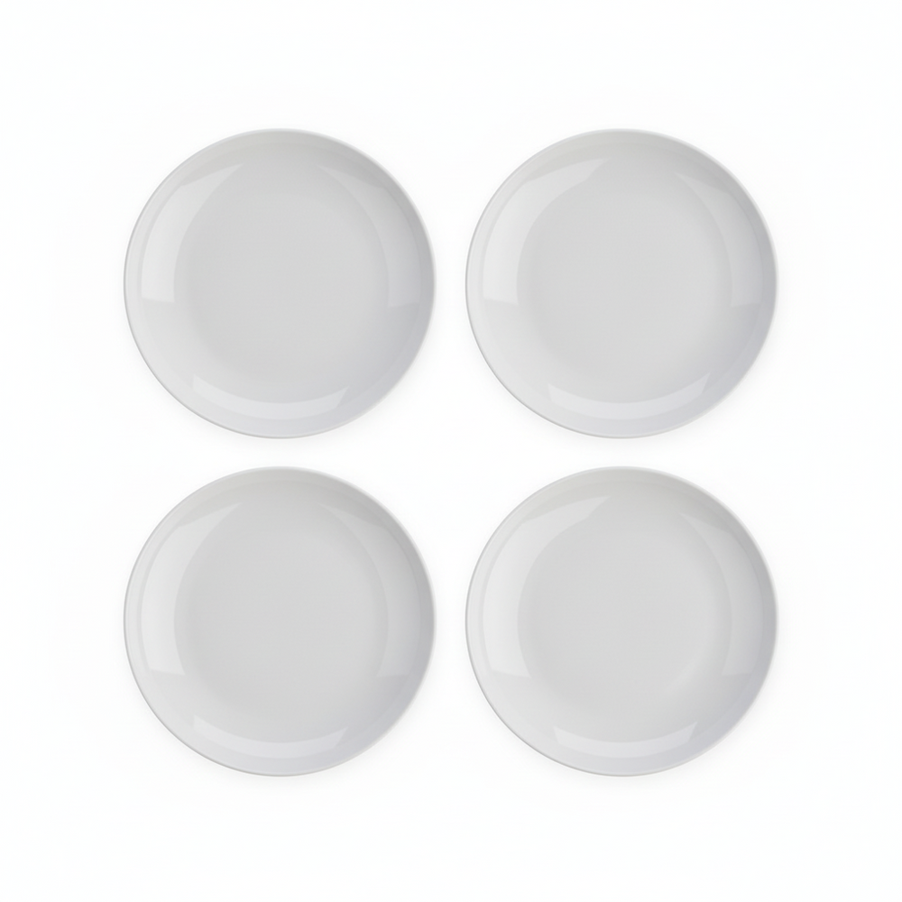 Cookinglife Dinner Plate Porcelain Ø 27 cm - 4 Pieces - Sleek Modern Plate White