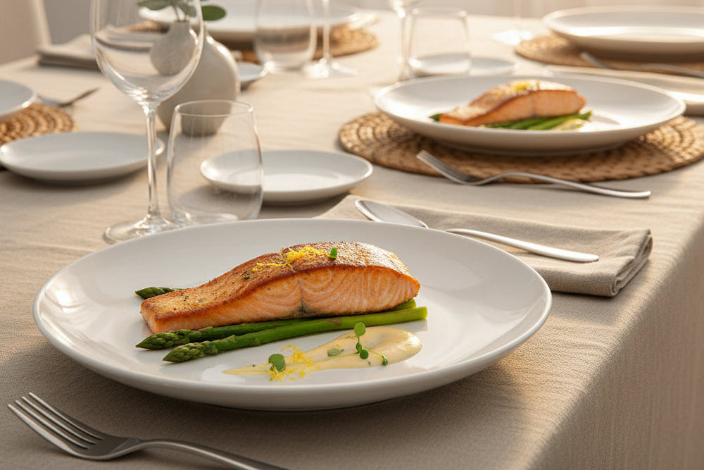 Cookinglife Dinner Plate Porcelain Ø 27 cm - 4 Pieces - Sleek Modern Plate White