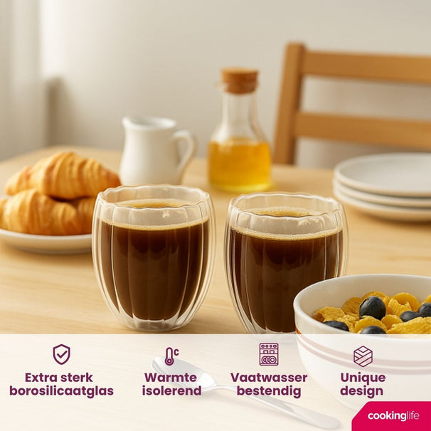 Cookinglife Double-walled Coffee / Tea Glasses Pumpkin 260 ml - 2 pieces