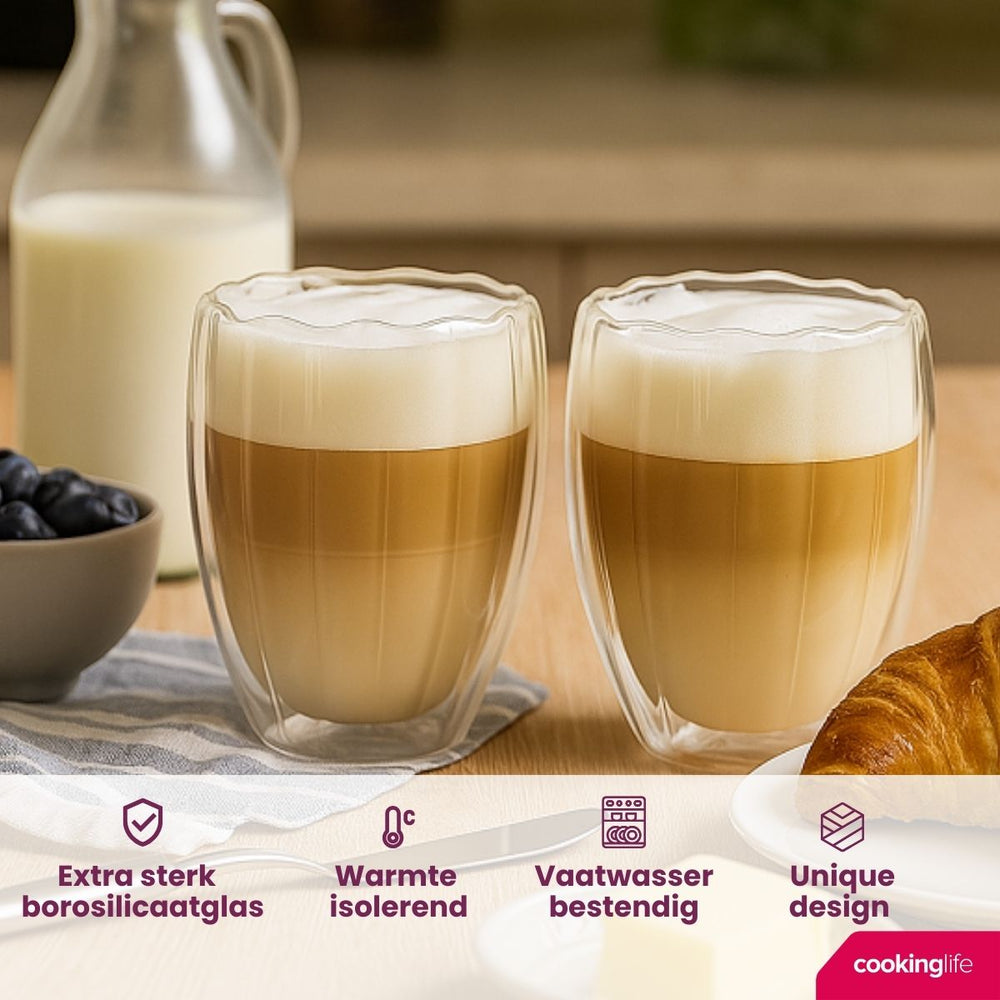 Cookinglife Double-walled Latte Macchiato glasses / Coffee glasses Pumpkin 300 ml - 2 pieces