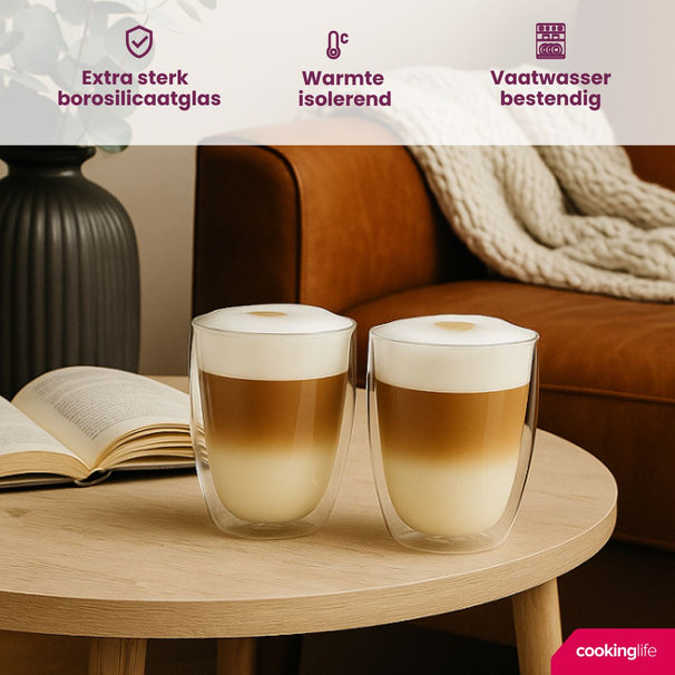 Cookinglife Double-walled Latte Macchiato glasses 380 ml - 2 pieces
