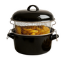 Cookinglife Enamel Deep fryer with Basket Cooking Black - ø 24 cm