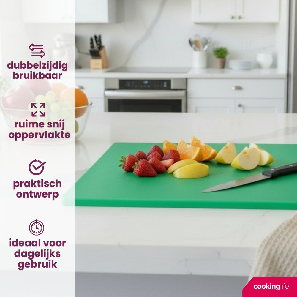Cookinglife Cutting Board HACCP Green 40 x 30 cm - for vegetables & fruit