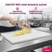 Cookinglife Cutting Board HACCP White 40 x 30 cm - for dairy & bread