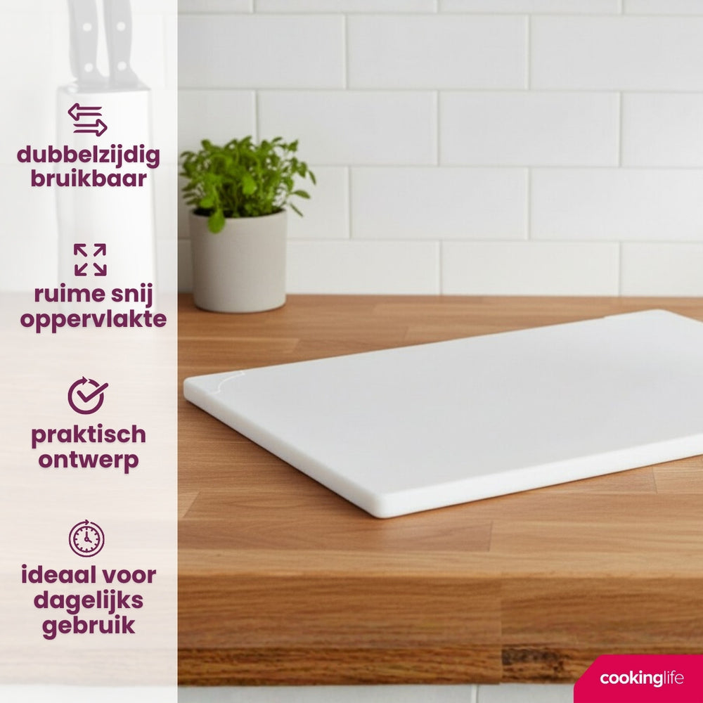 Cookinglife Cutting Board HACCP White 40 x 30 cm - for dairy & bread