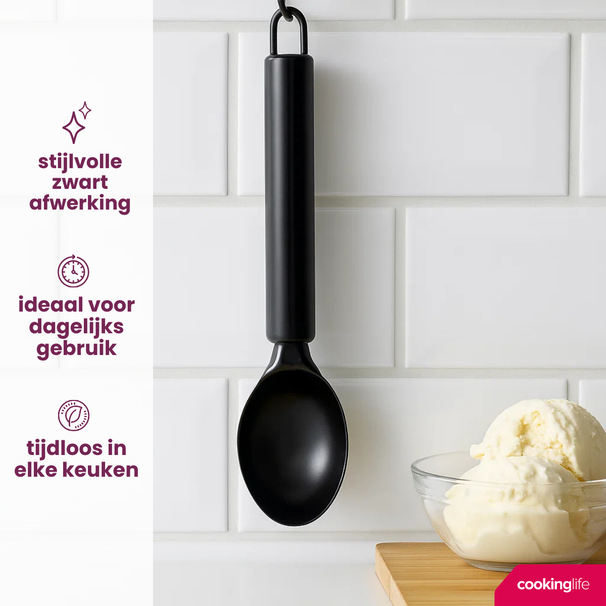 Cookinglife Ice Cream Spoon Black 19.5 cm