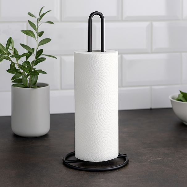 Cookinglife Kitchen Roll Holder Black 32 cm