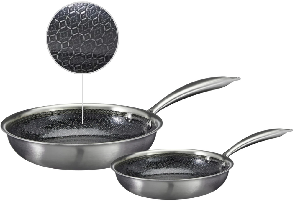 Cookinglife Frying pan set HexaCook Ø 24 and 28 cm – suitable for all heat sources – ceramic non-stick coating 