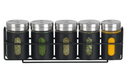 Cookinglife Spice Rack Black 5-Piece - With Spice Shakers 80 ml