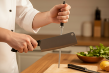 Cookinglife 11-Piece Stainless Steel Knife Set with Cutting Board 45 x 35 cm