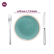 Cookinglife Dinnerware Set Oceanico Turquoise 12-Piece / 4 Persons - 4 dinner plates, 4 breakfast plates and 4 bowls