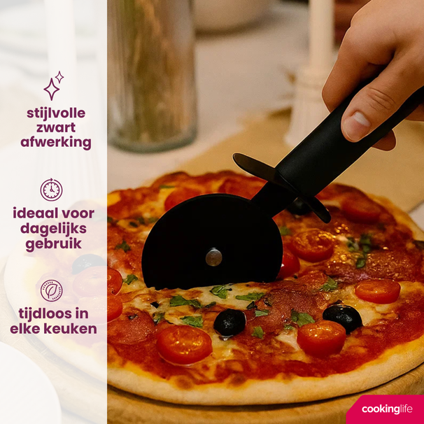 Cookinglife Pizza Cutter Black 22 cm
