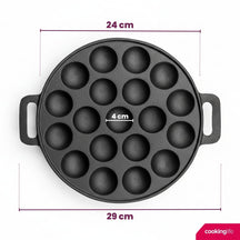 Cookinglife Poffertjes pan - cast iron - ø 24 cm - 19 poffertjes