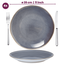 Cookinglife Dinnerware set Serene Blue 12-piece / 4 persons - 4 dinner plates, 4 breakfast plates and 4 bowls
