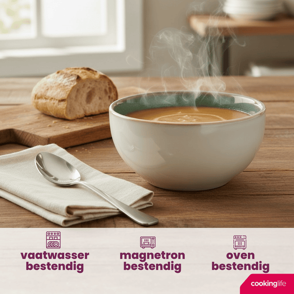 Cookinglife Soup bowls / Bowls Serene Green ø 14 cm - Pottery - 4 pieces