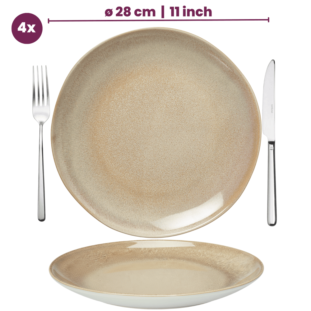 Cookinglife Dinner Plates Serene Sand ø 28 cm - Pottery - 4 pieces
