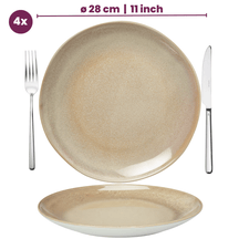 Cookinglife Dinner Plates Serene Sand ø 28 cm - Pottery - 4 pieces

