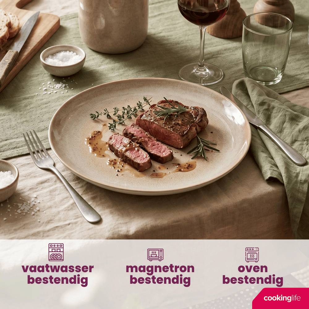 Cookinglife Dinner Plates Serene Sand ø 28 cm - Pottery - 4 pieces
