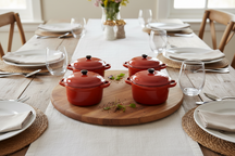 Cookinglife Serving Pan with Lid Red - Porcelain - ø 10 cm / 300 ml