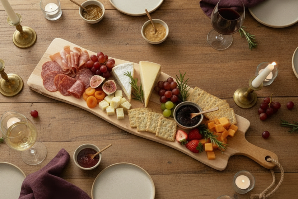 Cookinglife Serving Board / Tapas Board - Teak - 69 x 20 cm - Wooden Board for Snacks and Dishes