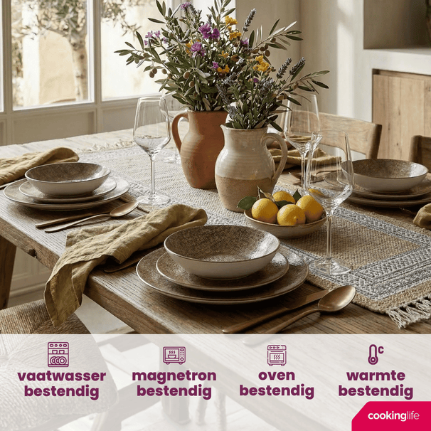 Cookinglife Dinnerware Set Marrakech Porcelain 24-piece / 8-persons