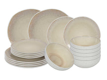Cookinglife Tableware Set Nola Sand Reactive Glaze 18-piece / 6 people - 6 dinner plates, 6 side plates, and 6 bowls