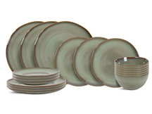 Cookinglife Dinnerware Set Sabi Green 18-piece / 6 people - 6 dinner plates, 6 side plates, and 6 bowls