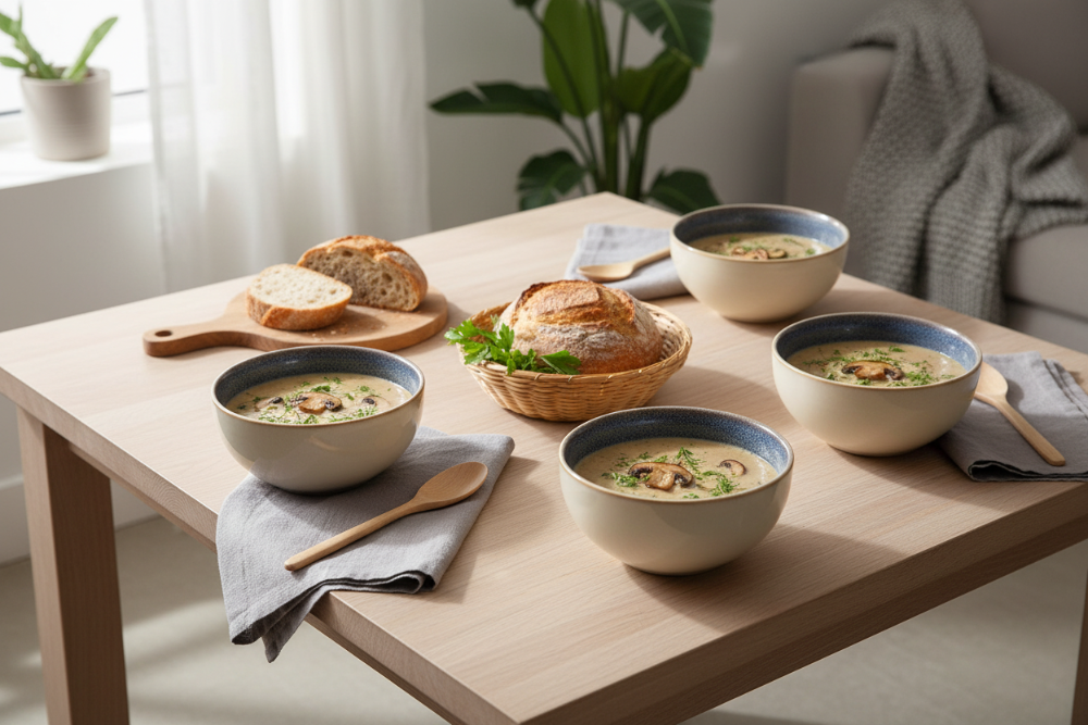 Cookinglife Soup Bowls / Bowls Serene Blue ø 14 cm - Pottery - 4 pieces