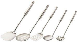 Cookinglife ProLine Spatula Set Stainless Steel - Kitchen Tool Set - 5-piece - Turner, spatula, spaghetti spoon, soup ladle & skimmer