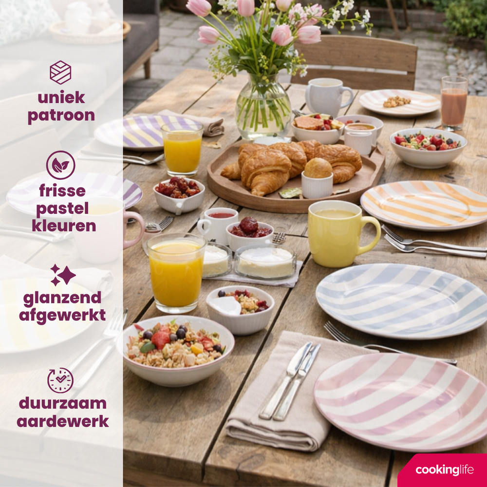 Cookinglife Side Plates / Dessert Plates Spring Vibes Ø 19 cm - 6 Pieces