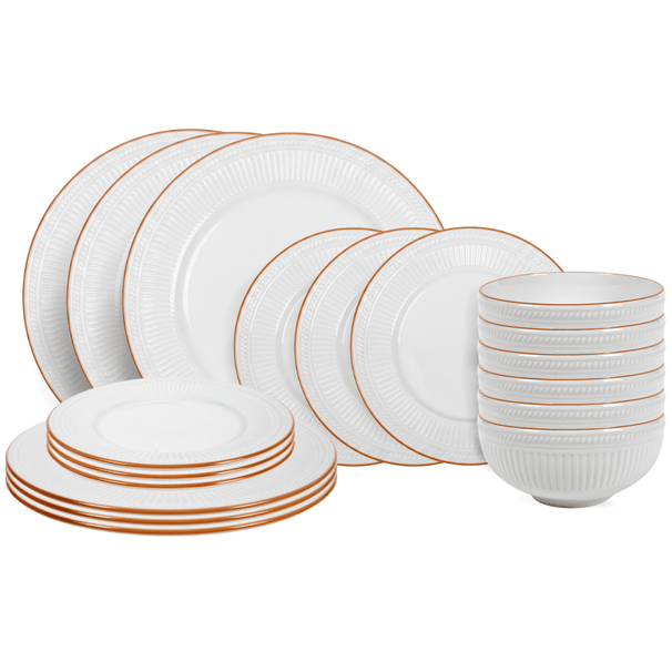 Cookinglife Dinnerware Set Stratton 18-piece / 6 people - 6 dinner plates, 6 breakfast plates and 6 bowls