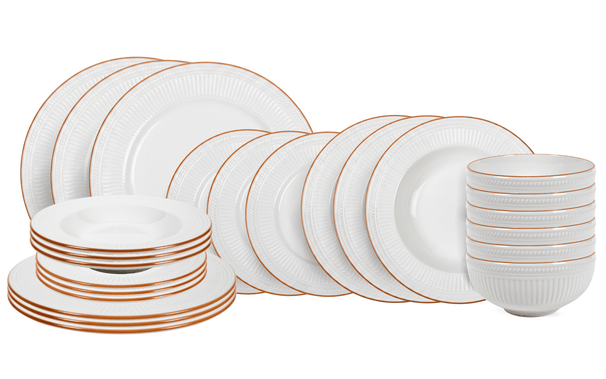 Cookinglife Dinnerware Set Stratton 24-piece / 6 people - 6 dinner plates, 6 breakfast plates, 6 deep plates and 6 bowls
