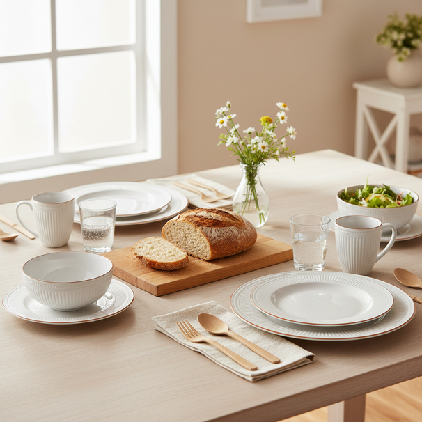 Cookinglife Dinnerware Set Stratton 30-piece / 6 people - 6 dinner plates, 6 breakfast plates, 6 deep plates, 6 bowls and 6 mugs