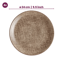 Cookinglife Tela Brown Porcelain Dinnerware Set 12-piece / 4 persons - 4 dinner plates, 4 breakfast plates and 4 deep plates