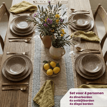 Cookinglife Tela Brown Porcelain Dinnerware Set 12-piece / 4 persons - 4 dinner plates, 4 breakfast plates and 4 deep plates