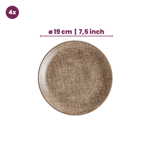 Cookinglife Tela Brown Porcelain Dinnerware Set 12-piece / 4 persons - 4 dinner plates, 4 breakfast plates and 4 deep plates