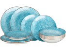 Cookinglife Tela Blue Porcelain Dinnerware Set 12-piece / 4 persons - 4 dinner plates, 4 breakfast plates and 4 deep plates