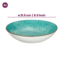 Cookinglife Tela Green Porcelain Dinnerware Set 12-piece / 4 persons - 4 dinner plates, 4 breakfast plates and 4 deep plates