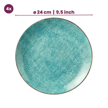 Cookinglife Tela Green Porcelain Dinnerware Set 12-piece / 4 persons - 4 dinner plates, 4 breakfast plates and 4 deep plates