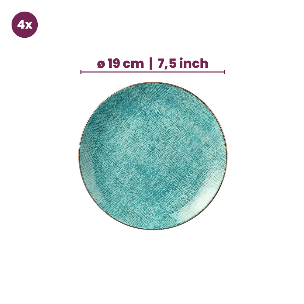 Cookinglife Tela Green Porcelain Dinnerware Set 12-piece / 4 persons - 4 dinner plates, 4 breakfast plates and 4 deep plates