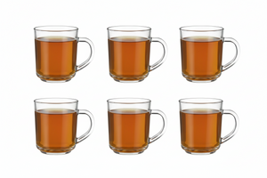 Cookinglife Tea Glasses 220 ml Clear Glass - Set of 6 for Hot Beverages