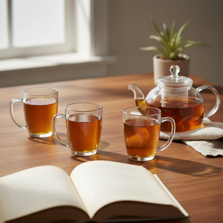 Cookinglife Tea Glasses 400 ml Heat-resistant - Set of 4 Clear Glass